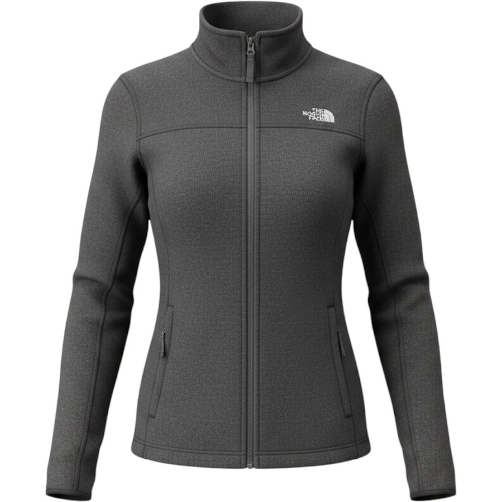 The North Face Jacket Fleece Full Zip Sweater Knit Gray Womens Small Hiking Warm